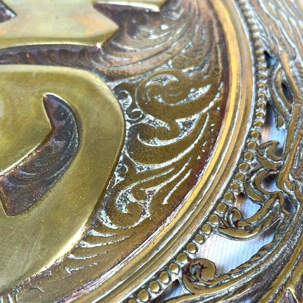 Vintage Set of Brass Chinese Theme Wall Decor Fu‎ Shui/Fortune & Longevity